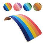 SmartToys4U Wooden Balance Board Rainbow Wobble Board for Kids Toddler Curvy Board Yoga Board Fitness Board for Adult Montessori Waldorf Toy Baby Rocker Sensory Board Indoor Outdoor Toys