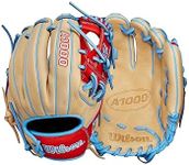 WILSON 2024 A1000 1786 11.5” Infield Baseball Glove - Blonde/Red/Blue, Right Hand Throw