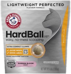 ARM & HAMMER Hardball Lightweight Platinum Multi-Cat Easy, No-Mess Scooping, Clumping Cat Litter, 8.5LB Bag, Garden Bloom Scent, White