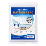 VicMore 2-Pack Ultra Thick Queen Mattress Bags for Moving, Heavy-Duty Plastic Covers for Long-Term Storage, Waterproof, Dustproof, Tear-Resistant Protection