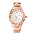 Fossil Stella Women's Watch with Stainless Steel or Leather Band and Crystal-Accents, Rose Gold/Mother of Pearl, Regular, Stella