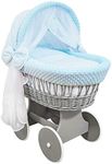 Hooded Wicker Wheel Baby Moses Bask