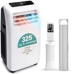 SereneLife Small Air Conditioner Portable 12,000 BTU with Built-in Dehumidifier + Heat - Portable AC unit for rooms up to 550 sq ft - Remote Control, Window Mount Exhaust Kit