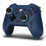 EvoFox Elite X2 Wireless Gaming Controller For PC with 1000Hz Polling Rate, Dual-Mode (2.4G & Type C), Hallsense™ Magnetic Hall 3D Joysticks & Triggers, EZ Click Macros, Dual Vibration Motors(Blue)