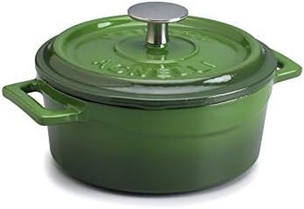 Pentole Agnelli COGHSRP10410G Cast iron Slowcook Casserole Line, 10 cm, 0.35 l, Green