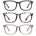 Maxjuli 3 Pack Blue Light Blocking Glasses,Computer Reading/Gaming/TV/Phones Glasses for Women Men 6001