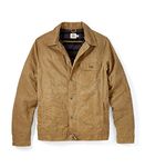 Huckberry Flint and Tinder Men's Flannel-Lined Waxed Trucker Jacket, Water & Weather Resistant, Field Tan, XX-Large