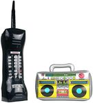 DERAYEE 2 Pieces Inflatable Boom Box and Blow up Retro Mobile Phone 80s 90s Party&Fancy Dress Accessories for Men Women