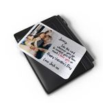 Personalised Aluminium Silver Wallet Photo Insert Card, Metal Photo & Message Waller Purse Card, Sentimental Photo Memory Card Keepsake (Half Photo Half Text)