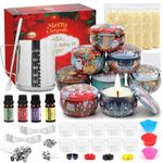 TEPENAR DIY Christmas Scented Candle Making Kit - Complete Candle DIY Set Pouring Pitcher Candles for Creating Festive Candles with Art and Craft Supplies