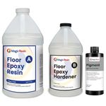 Light Grey Floor Epoxy Resin for Garages, Basements, Warehouses, Retail Stores and More | Highly Durable | Resistant to Scratches, Spills, and Stains | 1.5 Gallon Kit | 5.7 L (1 Gal. A + 0.5 Gal. B)