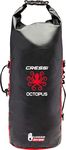 Cressi Octopus Dry Backpack - Multipurpose Waterproof Bag/Backpack, Black / Red, 30 L