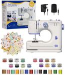 Portable Sewing Machine Ideal for Beginners, Adults, and Kids - 12 Built - in Stitches, Basic Sewing Kit Included, 2 - Speed Foot Pedal, Perfect for Home Use - Blue And White-HKS2