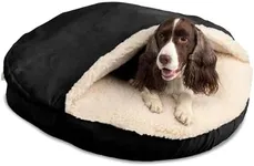 Snoozer Luxury Microsuede Cozy Cave Pet Bed, Extra Large, Black
