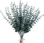 Artificial Eucalyptus Leaves Stems, Joogee 30 Pcs Faux Eucalyptus Branches Real Touch, 15 inch Faux Branches Stems Bulk for Wedding Flower Home Décor