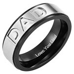 Willis Judd Mens DAD Titanium Ring Engraved Love You Dad