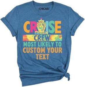 Custom and 40 Quotes Most Likely to Cruise Crew Shirt, Custom Family Matching Cruise Vacation T-Shirt, Funny Group Tee, Youth Heather Deep Teal Large