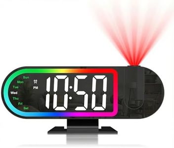 Ankilo Projection Alarm Clocks for Bedrooms, 2026 New 8.5" Large LED Display Digital Clock with 180° Rotatable Projector, 3 Brightness, 17 RGB Night Light, Snooze, Temp, Humidity, USB Charger for Home