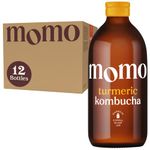 12 x Fresh 330ml Bottles MOMO Kombucha Drink Organic - Kombucha Tea Probiotic Drink - Turmeric