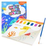 YPLUS Paint with Water Books for Toddlers, Watercolor Painting Paper for Kids Ages 1-3, 2-4, Art Craft Gift for Drawing with Brush - Sea