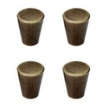 Tiazza 4Pcs Mid-Century Modern Style Premium Copper Solid Cabinet Knobs Handle Cone Shoe Book Drawer Knob Cylinder Handle (Antique Bronze)