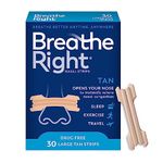 Breathe Right Nasal Strips, Tan, Relieves Nasal Congestion, Large - 30 Ea