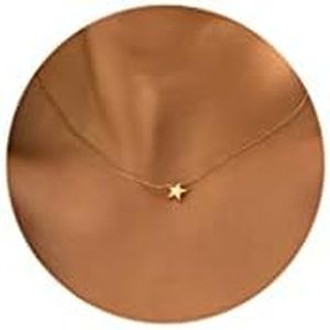 itianxi Gold Star Pendant Necklaces for Women,14K Gold Plated Cute Tiny Dainty Lucky Star Necklace,Elegant Delicate Fashion Necklace for Women