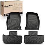 YHTAUTO Automotive All Weather Floor Mats Compatible with Dodge Challenger 2011-2023 RWD Car Mats Custom Fit TPE Floor Liners Front & Back Seat, Black, Set of 4