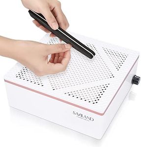Saviland Nail Dust Collector Machine with Reusable Filter, Powerful 60W Nail Vacuum Cleaner Fan Electric Dust Collector Manicure Tool for Acrylic Nails Builder Extension Nails, Low Noise