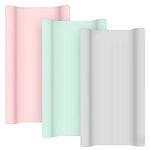 TILLYOU Jersey Knit Ultra Soft Changing Pad Cover Set-Cradle Sheet Unisex Change Table Sheets for Baby Girls and Boys-Fit 32"/34'' x 16" Pad- Comfortable Cozy -3 Pack Lt Pink/Green/Grey