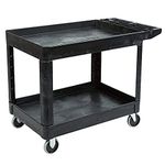 Rubbermaid FG452089BLA Heavy-Duty Flat Handle 2 Shelf Cart, 45.94" x 10.46" x 10.46"