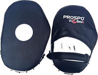 Prospo Straight Focus Pads (40 mm Padding)/Punching Mitts for Boxing/MMA/Muay Thai/Kickboxing/Karate/TAEKWANDO (Black-White)