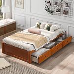 Merax Wood Captain's Platform Storage Bed with 3 Drawers,Classic Bed Frame No Box Spring Needed Twin, Oak