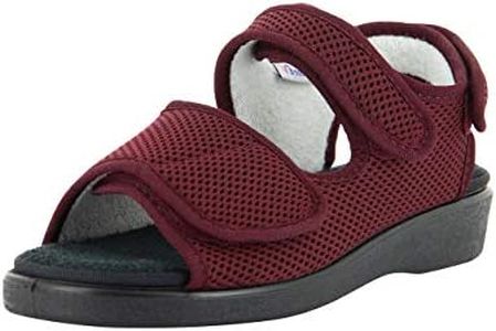 VAROMED Genève Sandales de santé I Chaussures orthopédiques pour homme et femme I Chaussures pour pieds enflés I Sandales avec semelle amovible I Fabriqué en Allemagne, bordeaux, 43 EU X-Large