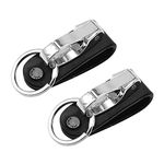 Anxingo Stainless Steel Keychains Cowhide Leather Detachable Belt Keyring Key Chain Hook Key Ring Holder for Men Gift (2 Pack)