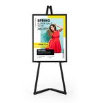 Display Sales Easel Stand Mobile Aluminium | Black Easel | Large Easel for Frames up to 120 cm | Wedding Welcome Sign Stand, Portable Easel, Poster Stand, Canvas Stand, Studio Easels