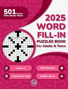 Word Fill In Puzzles Book for Adults 2025 Edition Volume 2: 500+ Large Print Word Fill-Ins Puzzles With Starter Word and Solutions for Adults, Seniors, and Teens (2 Puzzles Per Page)