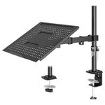 Redbat Laptop Arm for Laptop/Notebook up to 17 inch, Height Adjustable Laptop Arm for Desk Weight up to 8kg, Laptop Mount with 2 Mounting Options, VESA 75/100 for Monitor 13-32 inch