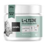 animigo L-Lysine For Cats - 250g Powder - For Immunity, Skin Health, Mood-Balance & Calmness - L-Lysine Supplements - Gluten-free, Non-GMO, Dairy-free & Odourless