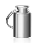 Autuveen Titanium Small Pill Box Keychain Pill Holder,Single Pill Container Pill Case Emergency Aspirin & Nitroglycerin