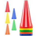 BiAnYC 12.5 Inch（32CM） Plastic Sport Training Traffic Cones- Set of 10-5 Colors-2 of Each Color(Orange/Yellow/Red/Blue/Green)