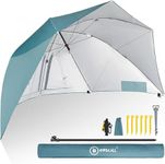 Homecall 30069 Beach Umbrella with Window and Windshade, UV-Resistant Polyester - Blue, 140.0 cm*280.0 cm*150.0 cm