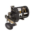 PENN Fathom® II Level Wind, Saltwater Fishing Reel, Conventional Reels, Sea - Nearshore/Lake Fishing, Shore and Kayak Fishing, Unisex, Black Gold, 20 | Right Hand