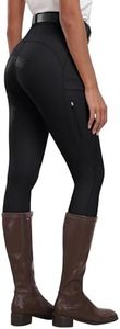 MoFiz Women's Silicone Full Seat Horse Riding Pants Zipper Pockets Equestrian Breeches Riding Tights Dark Gray M