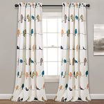 Lush Decor Rowley Birds Curtains Room Darkening Window Panel Set for Living, Dining, Bedroom (Pair), 52" W x 95" L, Multi