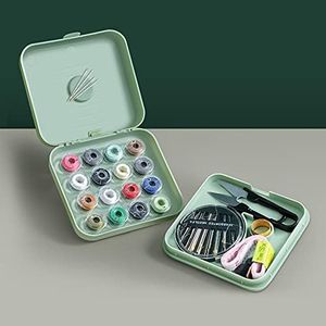 Travel Sewing Kit, Magnetite Needles Sewing Kit, Mini Sewing kit for Home, Travel & Emergency Filled with Mending and Sewing Needles, Magnetite, Scissors, Thimble, Thread, Tape Measure etc 21pcs