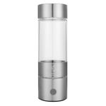 H2O PULSE Hydrogen Water Bottle Generator 12.5 oz - Advanced Pure Titanium PEM SPE Technology, 304 Stainless Lid Cup, 700mah, Fast 3min to 1400ppb, USBC Rechargeable, Stylish Silver