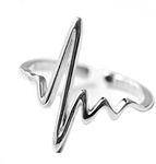 Helen de Lete Innovative Heart Beat Sterling Silver Open Ring