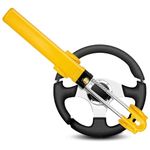 GADLANE Twin Bar Steering Wheel Lock - High Visibility Car Lock Anti-Theft Device, Car Steering Lock Suitable Car Security for Car, Van & Caravan with 2 Keys - Strong Car Lock Steering Wheel (Yellow)