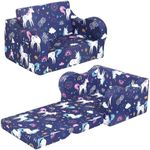 MOMCAYWEX Rainbow Unicorn Kids Sofa